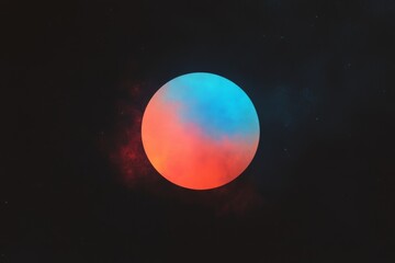 Wall Mural - Abstract planet with gradient grunge overlay in a cosmic scene