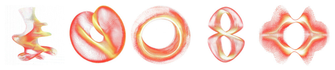 Poster - png abstract vibrant swirling forms, element set on transparent background