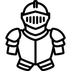 Poster - minimalist suit of armor icon design