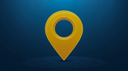 Poster - Yellow map pin on a blue background5