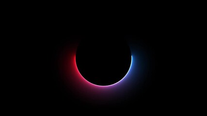 Leinwandbilder - Circle loading icon neon bright animation isolated on black background