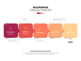 Poster - Modern horizontal timeline template infographic design for data visualization and process mapping. This multipurpose timeline template is a clean vector design.