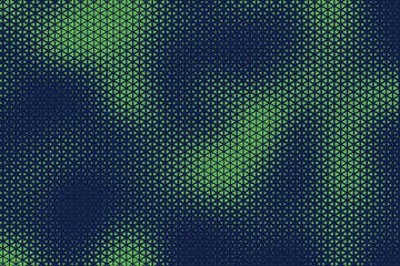 Fototapete - Abstract background with blue and green, triangle dots. Triangle halftone geometric background. Halftone triangular retro 80s pattern. Minimal style retro dynamic wallpaper.	