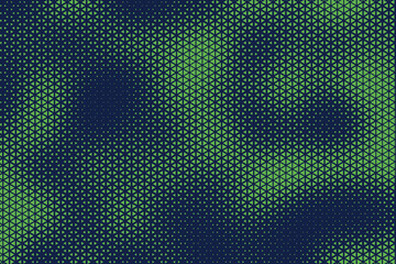 Fototapete - Abstract background with blue and green, triangle dots. Triangle halftone geometric background. Halftone triangular retro 80s pattern. Minimal style retro dynamic wallpaper.	