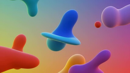 Poster - Abstract colorful shapes in soft gradients background  