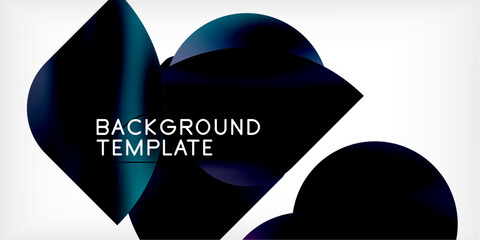 Leinwandbilder - Abstract shapes overlap, creating dynamic visual effect. Dark blues contrast with white background. Modern design element.