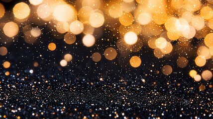 Aufkleber - Abstract background with golden particles blue and falling diagonally, creating a festive and magical atmosphere