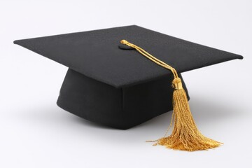 Aufkleber - Graduation Cap Still Life on White Background Close Up Academic Achievement Education Success Ceremony
