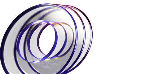 Poster - abstract 3d black background wallpaper with glass transparent circles and colorful light iridescent 