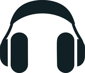 Poster - Minimalistic black and white headphones icon. Vector illustration