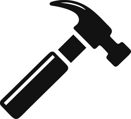 Poster - Black and white silhouette of a claw hammer icon. Vector illustration