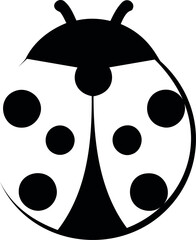 Poster - Black and white ladybug illustration with symmetrical spots design. Vector illustration