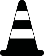 Poster - Black and white traffic cone silhouette with simple design illustration. Vector illustration