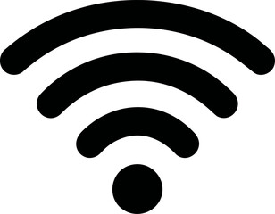 Poster - Icon representing wireless signal symbol in black and white, minimalist design. Vector illustration