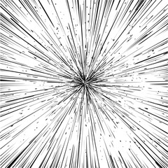 Aufkleber - Abstract black and white speed lines radiating from center, comic book style. Vector illustration