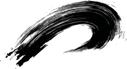Poster - Abstract black brush stroke, resembling a wave pattern. Vector illustration