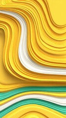 Poster - Abstract Yellow White and Teal Wave Pattern Close Up Graphic Design Background Texture