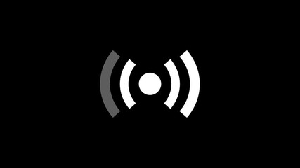 Poster - Minimalist white wireless connection symbol animation on a black background illustrating connectivity and technology concepts