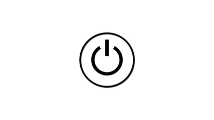 Poster - Animated power button icon in clean minimalist design centered on white background for ui and ux applications
