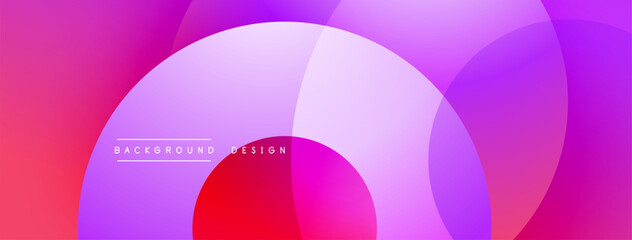 Aufkleber - Abstract vibrant background. Overlapping circles create dynamic visual effect. Pink, purple hues dominate composition. Modern design element.