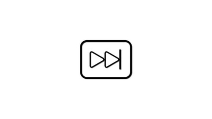 Poster - Forward rewind playback symbol icon outline design on white background simple and minimalist concept
