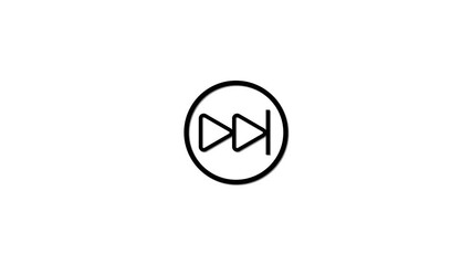 Poster - Animated fast forward icon with a minimal modern aesthetic set against a clean white background for versatile visual applications