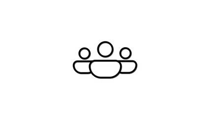 Poster - Abstract line art depicting a group of people representing community and connection on white background