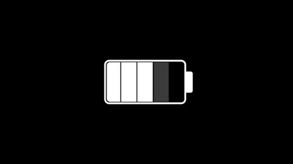Poster - Animated battery icon indicating medium power level on black background