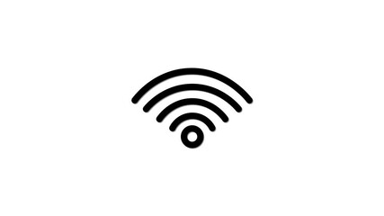 Poster - Minimalist black wifi symbol against white background illustrating wireless internet connectivity