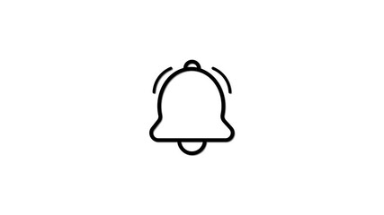 Poster - Animated bell icon alerting with waving lines on a clean white background