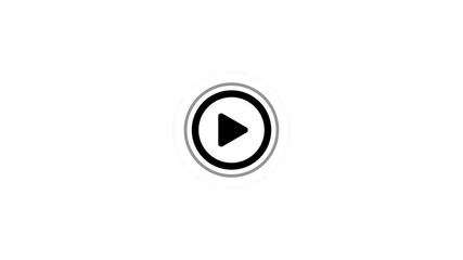 Poster - Animated play button icon animation on clean white background symbolizing video playback and digital media content