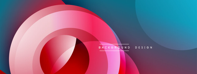Poster - Abstract colorful layers create dynamic background. Overlapping circles, gradients, smooth transitions define modern design.