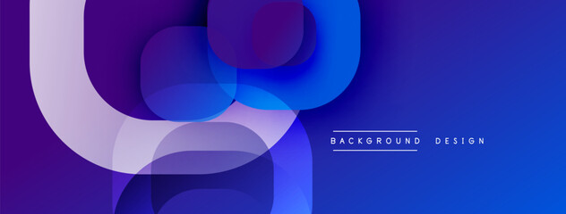 Poster - Abstract fluid shapes overlap, creating dynamic blue purple gradient. Modern design element for backgrounds, presentations.
