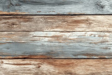 Poster - A rustic wood plank background with weathered blue paint, showing signs of aging, making it suitable for use as a textured backdrop.