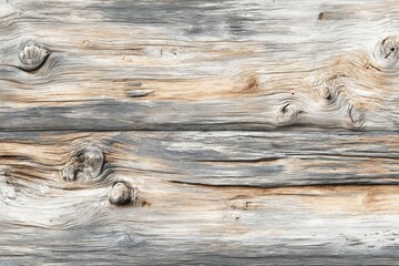 Poster - Close up of weathered wood grain texture showing unique patterns and details creating a rustic and natural aesthetic with shades of gray and beige.