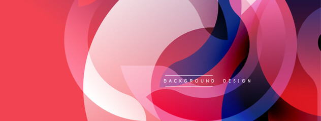 Poster - Abstract geometric shapes, vibrant colors, overlapping circles create dynamic background. Modern design elements present visual harmony.
