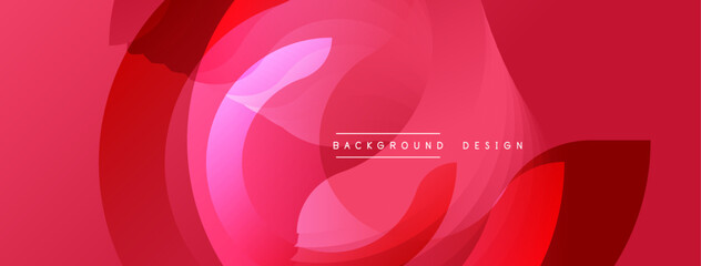 Aufkleber - Abstract red layers create dynamic swirling pattern. Smooth gradients suggest movement, depth, modern aesthetic.