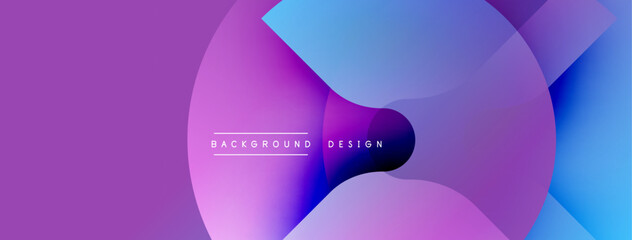 Fototapete - abstract gradients form overlapping circles. purple, blue hues dominate design. text reads backgroun