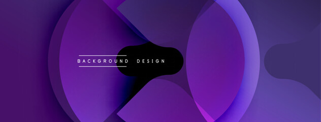 Aufkleber - Purple abstract layers create dynamic visual effect. Modern design with gradient hues, simple text overlay.