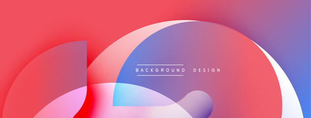 Leinwandbilder - Abstract fluid shapes overlap, creating vibrant red, blue gradients. Background includes text background design. Modern, minimalist aesthetic.