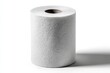 © whitestorm - A close-up studio shot of a tall roll of white paper towels with a textured surface, providing a clean and hygienic option for various household uses and cleaning tasks.