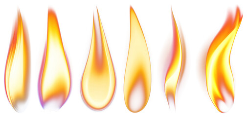 Poster - png vibrant abstract flames illustration, element set on transparent background