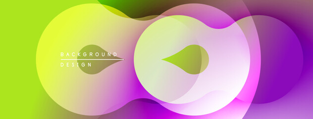 Fototapete - abstract colorful shapes overlap creating vibrant gradient background. smooth curves, modern design,