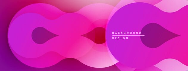 Fototapete - Abstract pink purple gradient background. Overlapping shapes create dynamic visual effect. Modern design element for projects.