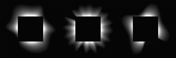 Poster - Set of square illuminate light frames
