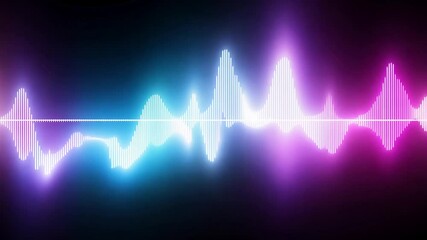 Poster - Colorful audio wave, digital music visualization, dark background, technology