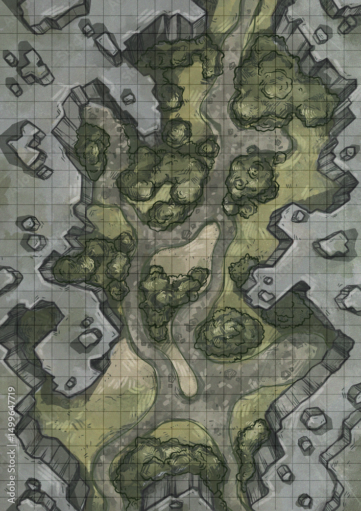 DND Battle Maps Gridded Fantasy Map Grid-Based Adventure Board Game ...