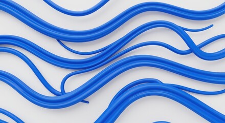Fototapete - Abstract Blue Wave Lines Modern Swirling Pattern Background