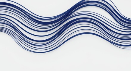 Fototapete - Abstract Blue Wave Lines Background Elegant Swirling Pattern Design
