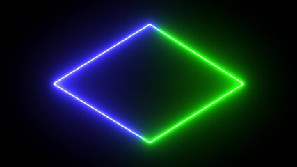 Wall Mural - Neon frame for your design. Animated Rectangle neon glowing frame background